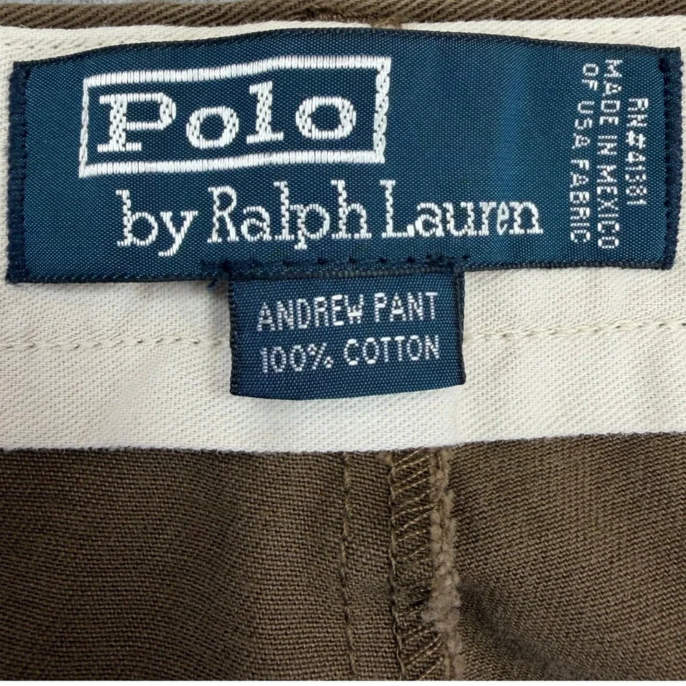 Vintage Polo Ralph Lauren Andrew Pant Mens 40x30 Brown Pleated Deadstock NWT